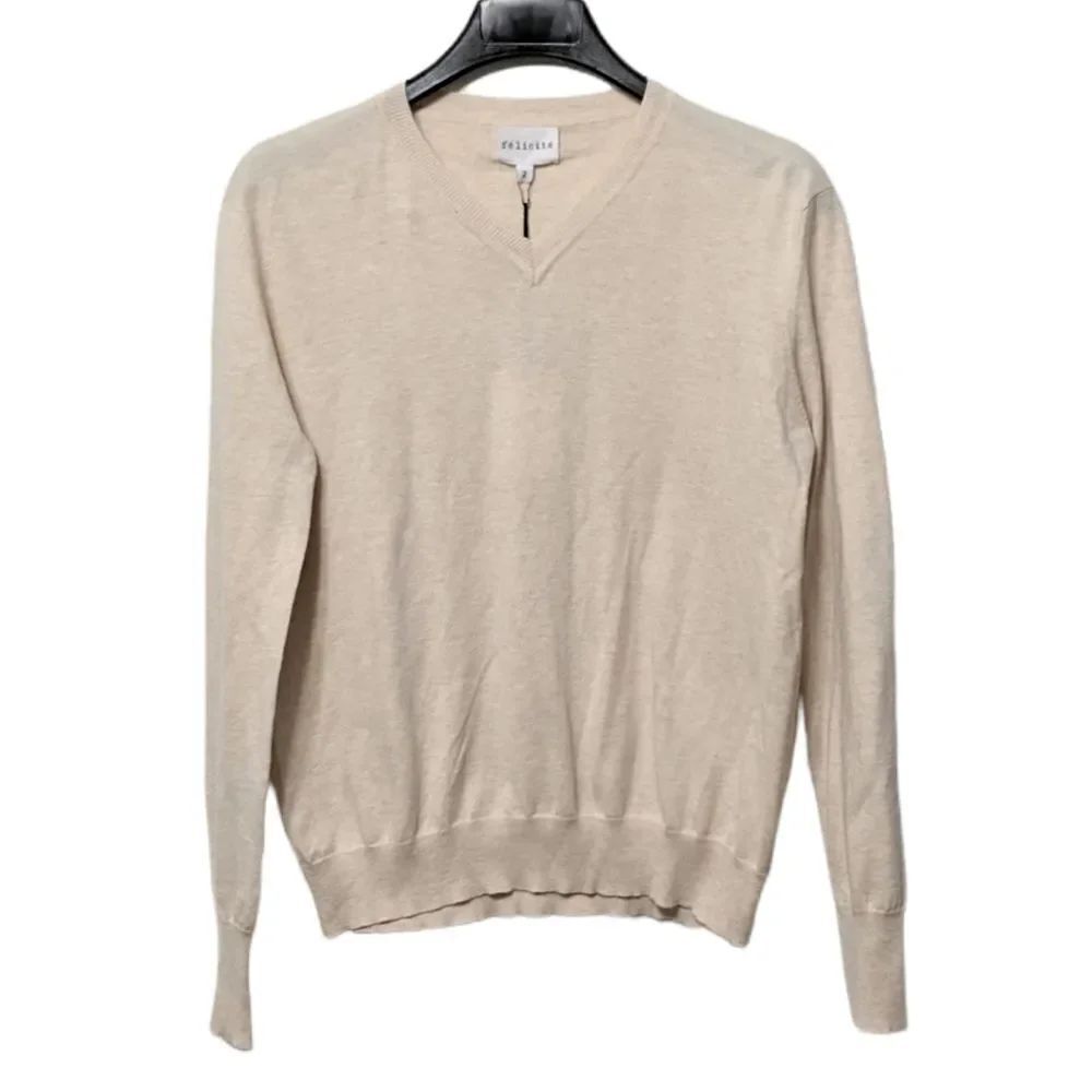 NWT FELICITE 100% Cashmere V-Neck Sweater S